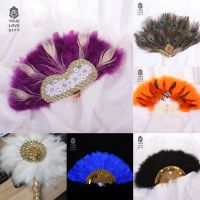 【cw】 Feather Hand Spanish Fans for Wedding Dropshipping Decoration !