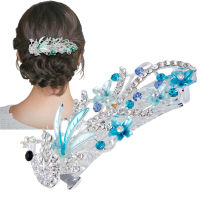 【CW】5 Colors Trendy Pea Barrettes Crystal Flower Hairpins Headwear For Hair Women Romantic Wedding Hair Accessories