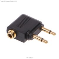 ❃ 2pc Gold Nickel plated Air Plane 3.5mm Airplane Airline Headphone Mono Audio Converter Travel Jack Plug Splitter Adapter