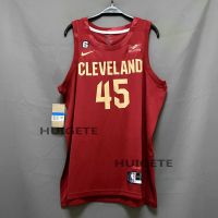 Mens New Original NBA 2022-23 Cleveland Cavaliers 45 Donovan Mitchell Icon Edition Jersey Red Swingman Heat-pressed