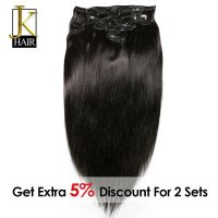 JK Hair Brazilian Remy Straight Hair Clip In Human Hair Extensions Natural Color 8 Pieces/Set Full Head Sets 120G Ship Free