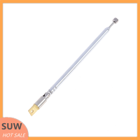 ? SUW 1PC 37cm 5ส่วน telescopic stainless STEEL AM วิทยุ FM Universal ANTENNA