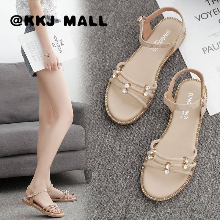 kkj-mall-รองเท้าลำลองผู้หญิง-2021-เวอร์ชั่นเกาหลี-ใหม่-รองเท้าแตะผู้หญิง-รองเท้าโรมัน-พื้นนุ่ม-แบนทุกแมตช์-รองเท้าแตะ