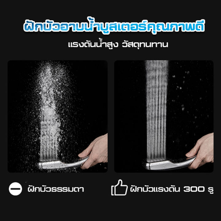 ฝักบัว-bathshowerhead-พร้อมสายเหล็กและที่แขวนฝักบัว-เพิ่มแรงดันน้ำ