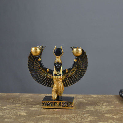 EGYPTIAN MYTHOLOGY ISIS GODDESS SOUVENIRS QUEEN CANDLEHOLDER DECORATION CREATIVE LIVING ROOM DESKTOP FIGURINESroom Art