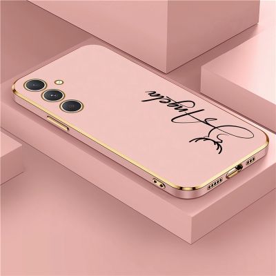 （shine electron）เคส DIY ลายตัวอักษร A24 A23เองได้,เคสสำหรับ Samsung Galaxy A54 A53 A52 A72 A34 A33 A32 A31 A22 A14ชุบ A12ปลอกซิลิโคน