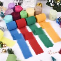 【YD】 5M Frayed Edged Silk Wedding Invitation Wrapping Bouquets Birthday Decorations Gifts