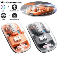 Transparent Gaming Mouse Bluetooth Wireless Mouse With RGB Rechargeable Mouse For PC Notebook Laptop Accessories Gamer Mice