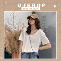 QJshop ขายดีเว่อร์ ?  เสื้อยืดแขนสั้น เสื้อยืดคอวี โทนสีสุภาพ สไตล?เรียบง่าย เหมาะกับทุกฤดู ระบายอากาศได้ดี เนื้อผ้างานดี งานคุณภาพ ?