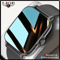 LIGE  New NFC Bluetooth Answer Call Smart Watch Men Full Touch Dial Call Sports Fitness Tracker Waterproof Smartwatch Women