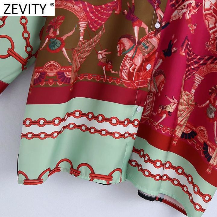 zevity-women-vintage-chain-patchwork-irregular-print-oversize-blouse-ladies-chic-long-kimono-shirts-femininas-blusas-tops-ls9430