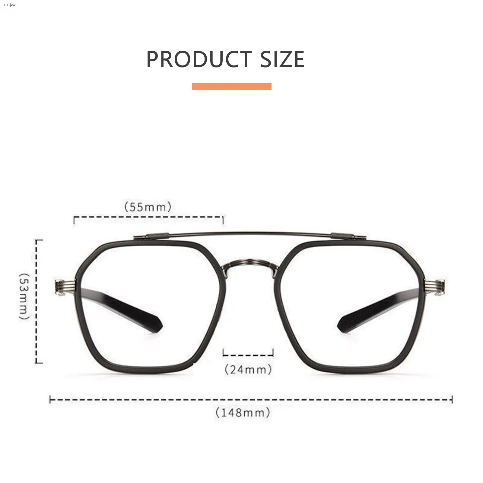 Stylish Glasses With Antiblue Light Function Full Frame Flat Lens Eye