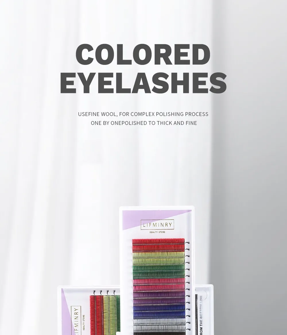 LIFMINRY 8 Colors Rainbow Colored Eyelash Extensions color eyelashes 16  lines Premium soft mink lashes high quality false eyelashs | Lazada PH