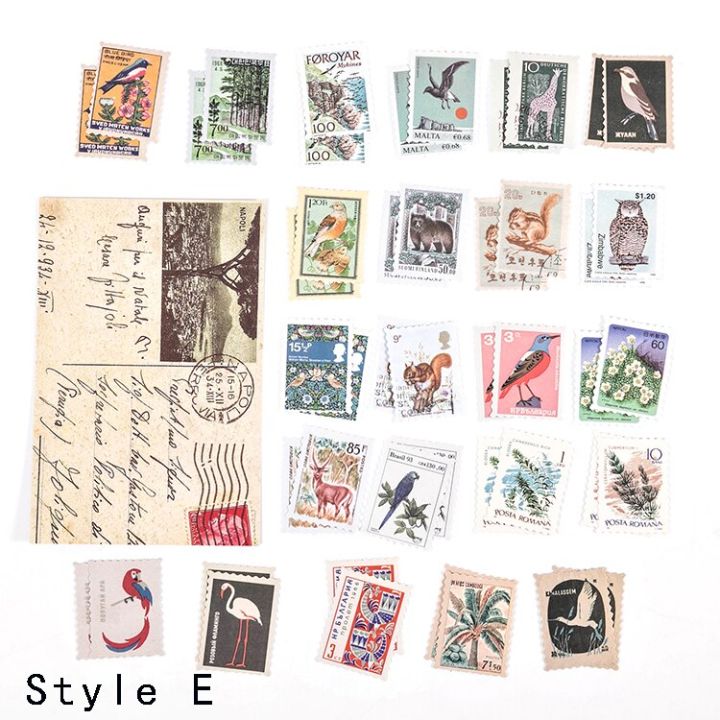 mr-paper-6-designs-46-pcs-bag-vintage-retro-style-philatelic-museum-series-creative-hand-account-diy-decoration-stamp-stickers