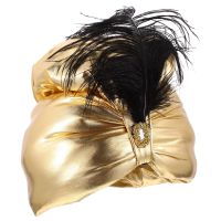 {AH Department Store}Arabian สไตล์ Masquerade หมวกอาหรับ Sult Prince เครื่องแต่งกายหมวก Head Wrap Vintage อาหรับหมวกปาร์ตี้ฮาโลวีน Plume