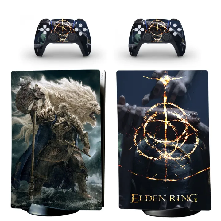 elden-ฝาครอบรูปลอกสติ๊กเกอร์สกิน-ps5ดิจิตอลสำหรับคอนโซล-playstation-5และตัวควบคุม2ตัว-ps5สติ๊กเกอร์สกินดิจิตอล4