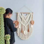 Moon ONAIR Macrame Wall Hanging Tapestry Beige Wall Ornament 21.6x31.5inch