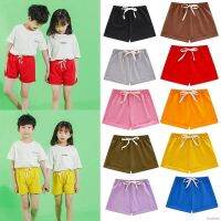 Children Pure Cotton Casual Shorts Boys Girls Versatile Solid Color Five-Point Beach Hot