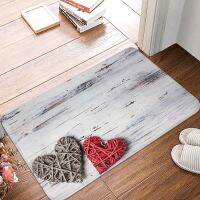 【CC】✼◑♨  Wood Doormat Rectangle Polyeste Door Floor Balcony Anti-slip Rug Area Rugs