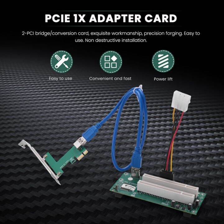 pci-express-to-dual-pci-adapter-card-pcie-x1-to-router-tow-2-pci-slot-riser-card-2-5gbps-support-window-linux