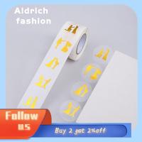 ALDRICH ม้วนสติ๊กเกอร์ติดแน่นด้วยตนเองแฟชั่นสำหรับงานแต่งงานทรงกลมสติกเกอร์ฟอยล์สีทอง500ชิ้นงานเลี้ยงป้ายเคลียร์