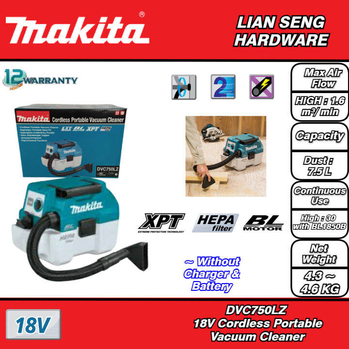MAKITA DVC750LZ 18V CORDLESS PORTABLE VACUUM CLEANER Lazada