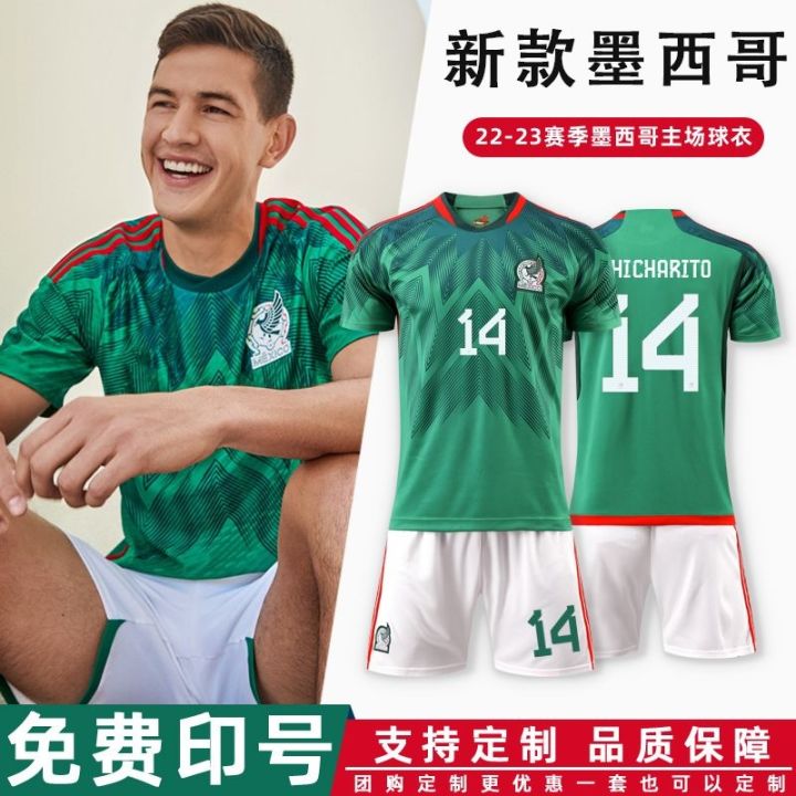 2022-new-jersey-football-uniforms-mexico-suit-children-uniform-green-tracksuits-short-sleeved-clothes-men