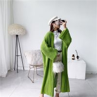 Loose Long Knitted Cardigan Lazy Wind Over The Knee Thick Line Plus Size Sweater Coat Women Thick