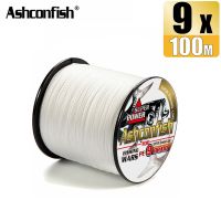 Ashconfish 9 Strands 100Mสีขาวถักเอ็นตกปลาJigging PE Multifilamentสาย15-310LBทั้งหมดขนาดX9อุปกรณ์ตกปลาTackleเครื่องมือ