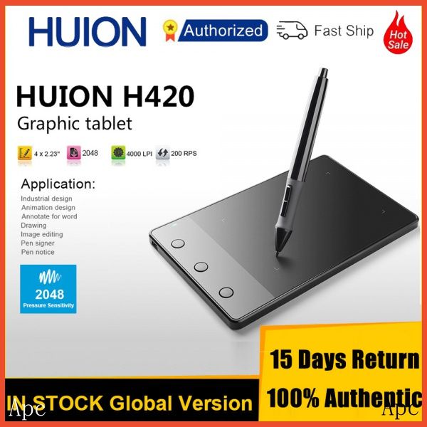 Huion H420 Digital Graphic Tablet USB Signature Pad with Wireless