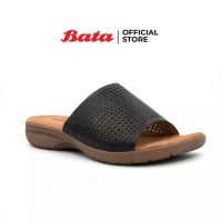 Bata LADIESSUMMER SLIP ON รองเท้าแตะแฟชั่นหญิง แบบสวม สีดำ รหัส 6616549 Ladiesflat Fashion SUMMER