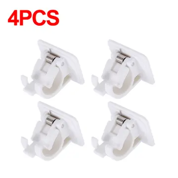 4/2Pcs Adjustable Curtain Rod Clip Wall Hooks Self Adhesive Shower Curtain  Rod Hanging Holders Punch-free Bathroom Fixed Clamp