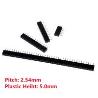 10pcs 2.54mm Spacing Single Row Female 1x5/6/10/40p Plastic Height 5.0mm Straight Plug Short Body Female Seat Pin Socket