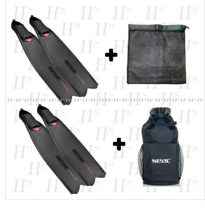 [LIMITED PROMO] SEAC MOTUS BLACK FREE DIVING FINS scuba diving Lazada