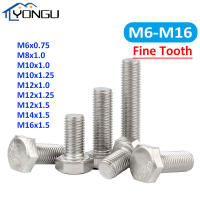 M6 M8 M10 M12 M14 M16 Fine หัวข้อ Hex หัวสกรู DIN933 304 สแตนเลสสตีลหกเหลี่ยมหัว Bolts full Thread Bolt สกรู-xnbno5044