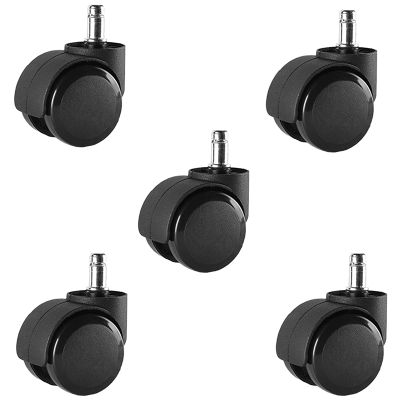 5Pcs 2Inch Black Office Chair Wheels Accessories Office Chair Casters Heavy Duty Replacement for Hardwood Floors/Carpet