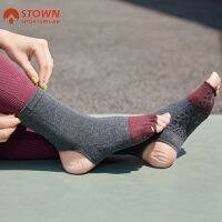 Stown Pilates Open Toe Fingerless Strapless Yoga Socks Ladies Non-slip Floor Socks Elegant Dance Socks