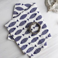 3PCSSet 40*60cm Nordic Style Cotton Kitchen Towels Cartoon Blue Fish Table Placemat Napkins Dish Towels Home Textile towel set