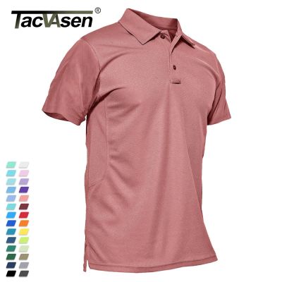 เสื้อยืดแขนสั้นของเสื้อยืดบุรุษโปโล2 TACVASEN เสื้อยืดเสื้อยืดท็อปแบบตัวสั้นสีเขียวแห้งเร็ว