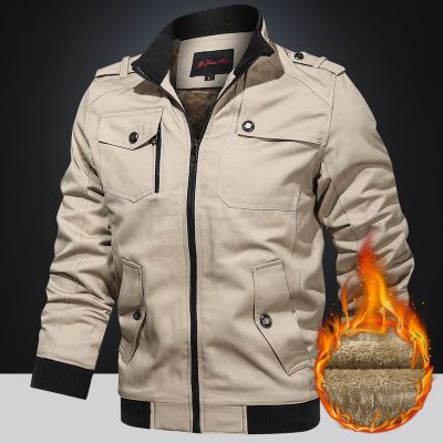 ✈▫❣ hnf531 202 Japanese-style-MENS Casual Jacket Mens Brushed and Thick Korean-style Workwear Washing Pure Cotton Biker Jacket Mens
