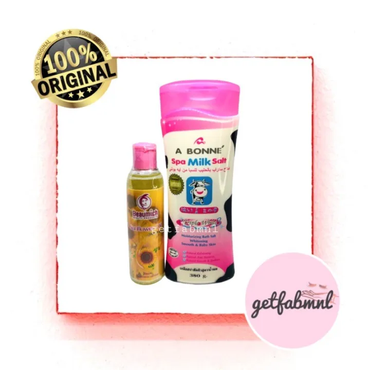 Abonne Milk Salt Scrub Combo with Beaumich Sunflower Oil Lazada PH