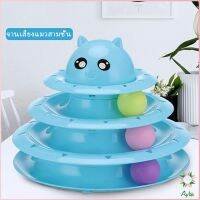 Ayla รางบอล ตาโต ของเล่นแมวทรงโดม รางบอล 4 ชั้น Cat play plate