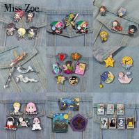 【YF】₪◊  Anime Collection Enamel Pins Set Custom JOJO Bojji Nezuko SK∞ Cartoon Brooch Lapel Badge Cute Jewelry for Fans