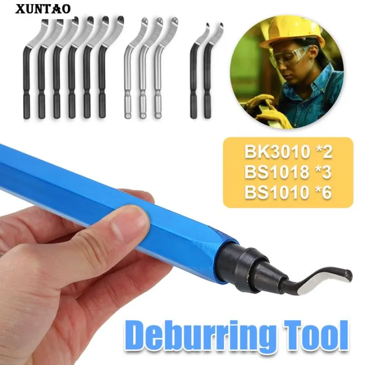 Deburring Tool with 3 Sizes 360°Rotation Blades Deburring Device for