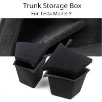 Trunk Storage Box For Model Y Berlin Austin Modely Original Vehicle Flocking Suede With Pull Rope Rear Left Right Side Organizer