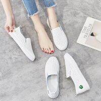 COD รองเท้าแฟชั่นผู้หญิง รองเท้าผู้หญิง 2021ฤดูร้อนใหม่อเนกประสงค์ White Womens Shoes Spring FLAT SLIP-ON รองเท้าสีขาวยอดนิ