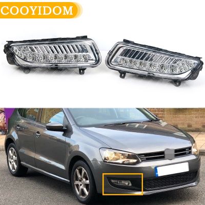 Newprodectscoming Car LED front fog lamp DRL For VW Volkswagen Polo MK8 6R 2011 2012 2013 front bumper lamp light 6RD 941 699 6RD 941 700