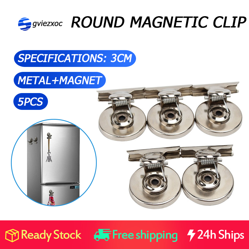 5Pcs Fridge Magnet Clips Message Note Holder Grip Magnetic Home Office Metal