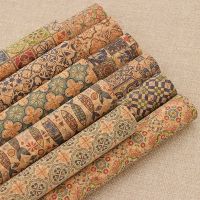 Vintage Printed Soft Cork A4 Fabric For Garment Bags Wallet Making Sewing Handmade Craft DIY Supplies Materials Sewing Machine Parts  Accessories