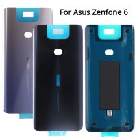 กระจกหลังสำหรับเปลี่ยน Asus Zenfone 6 ZS630KL ฝาหลังปิดโทรศัพท์ตัวเรือนด้านหลังติดกาว